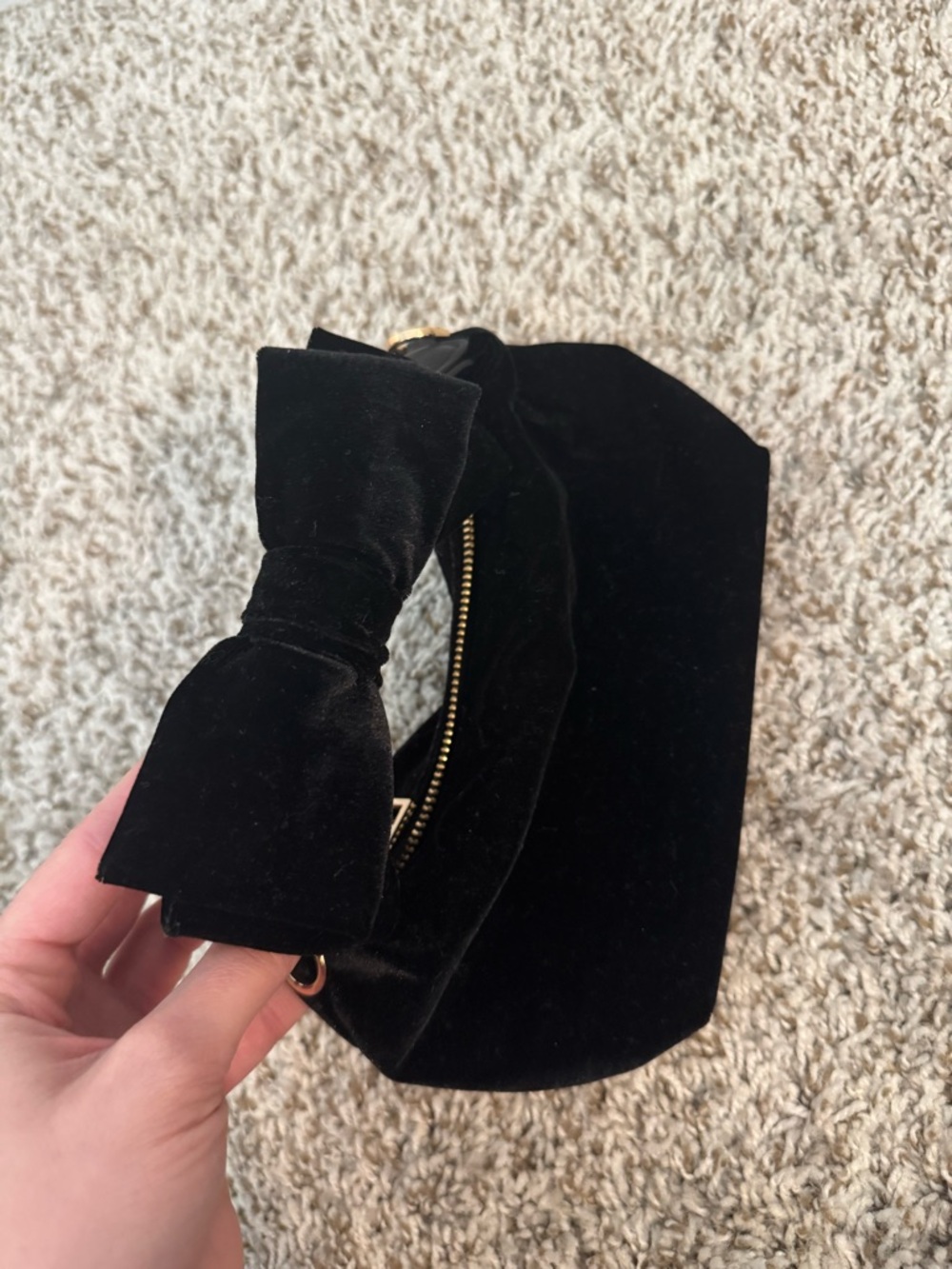 a new day Black Velvet Bow Shoulder Bag - Picture 2 of 3